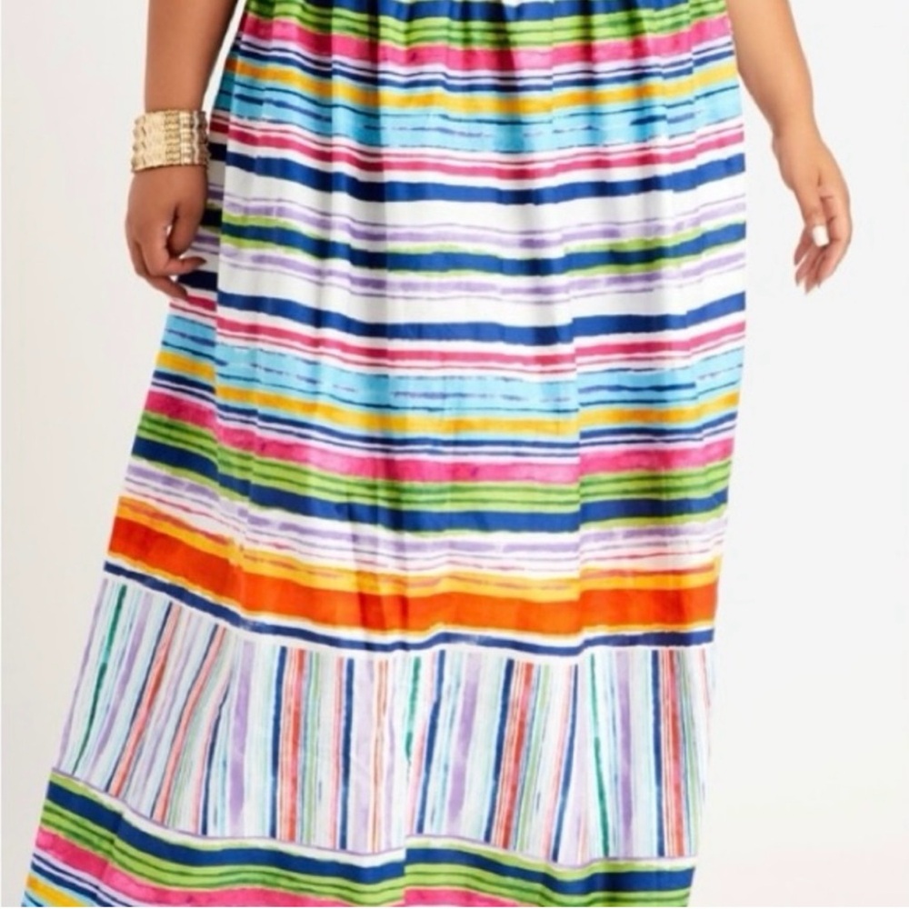 Ashley Stewart Multicolor Striped Maxi Skirt size 10/12